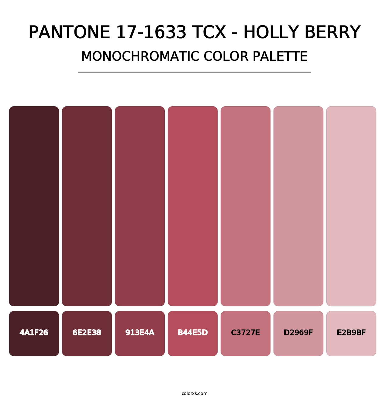 PANTONE 17-1633 TCX - Holly Berry - Monochromatic Color Palette