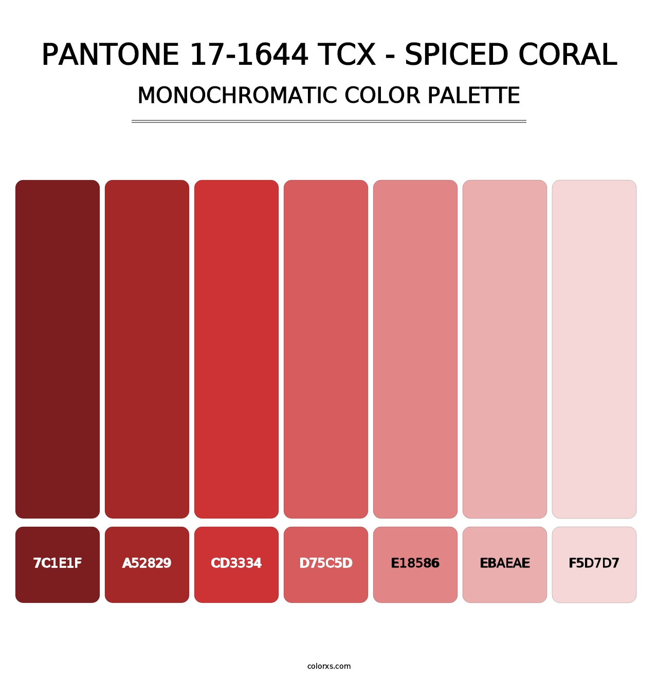 PANTONE 17-1644 TCX - Spiced Coral - Monochromatic Color Palette