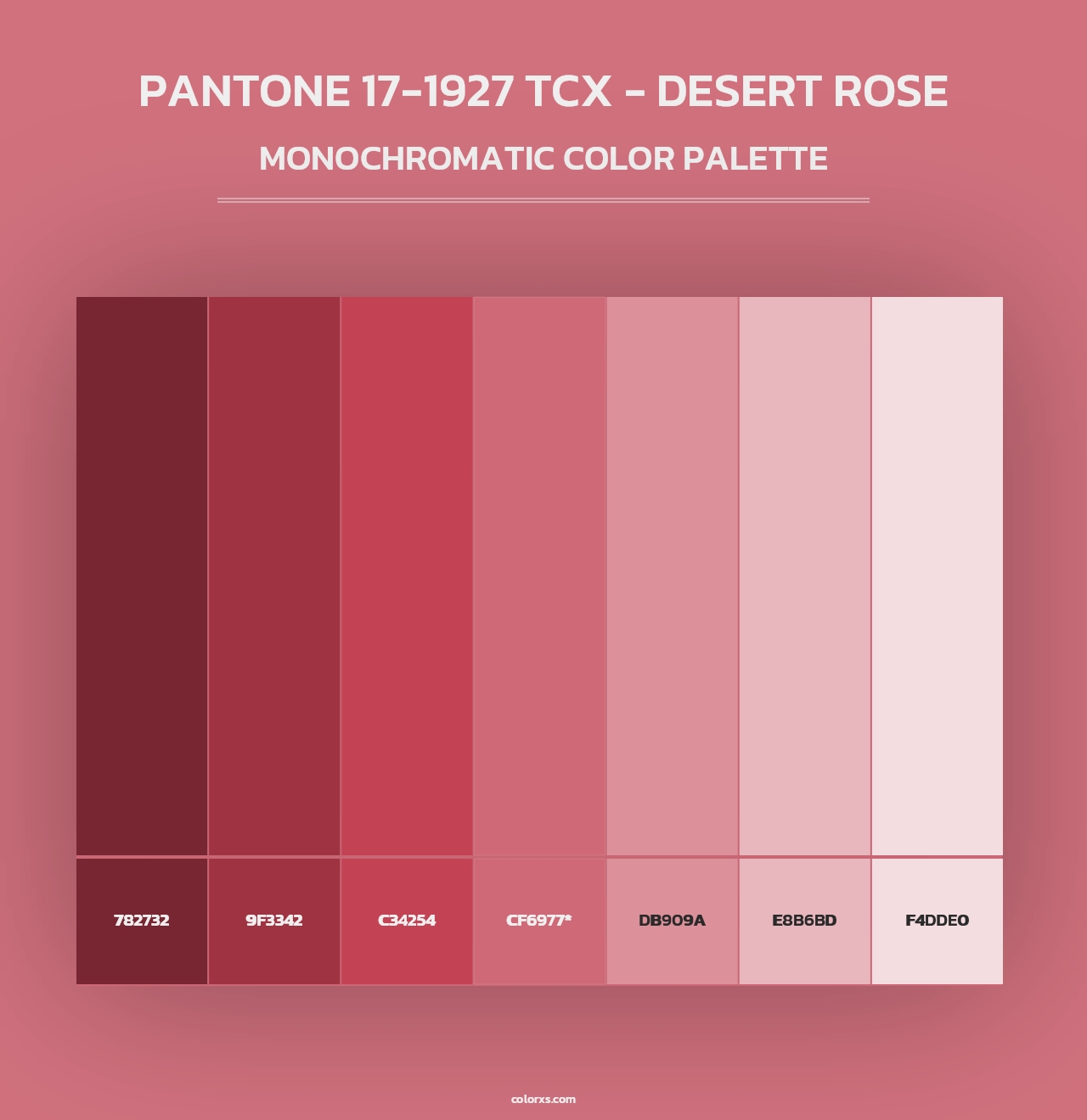 PANTONE 17-1927 TCX - Desert Rose - Monochromatic Color Palette