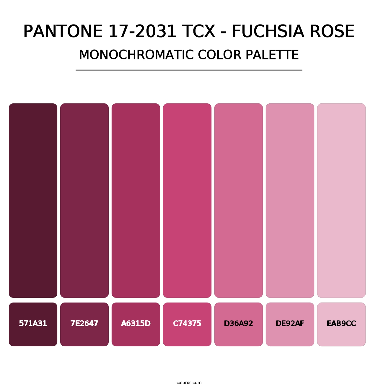 PANTONE 17-2031 TCX - Fuchsia Rose - Monochromatic Color Palette