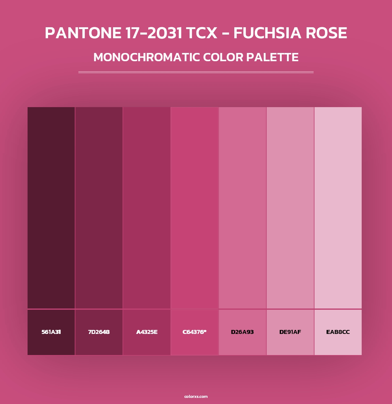 PANTONE 17-2031 TCX - Fuchsia Rose - Monochromatic Color Palette