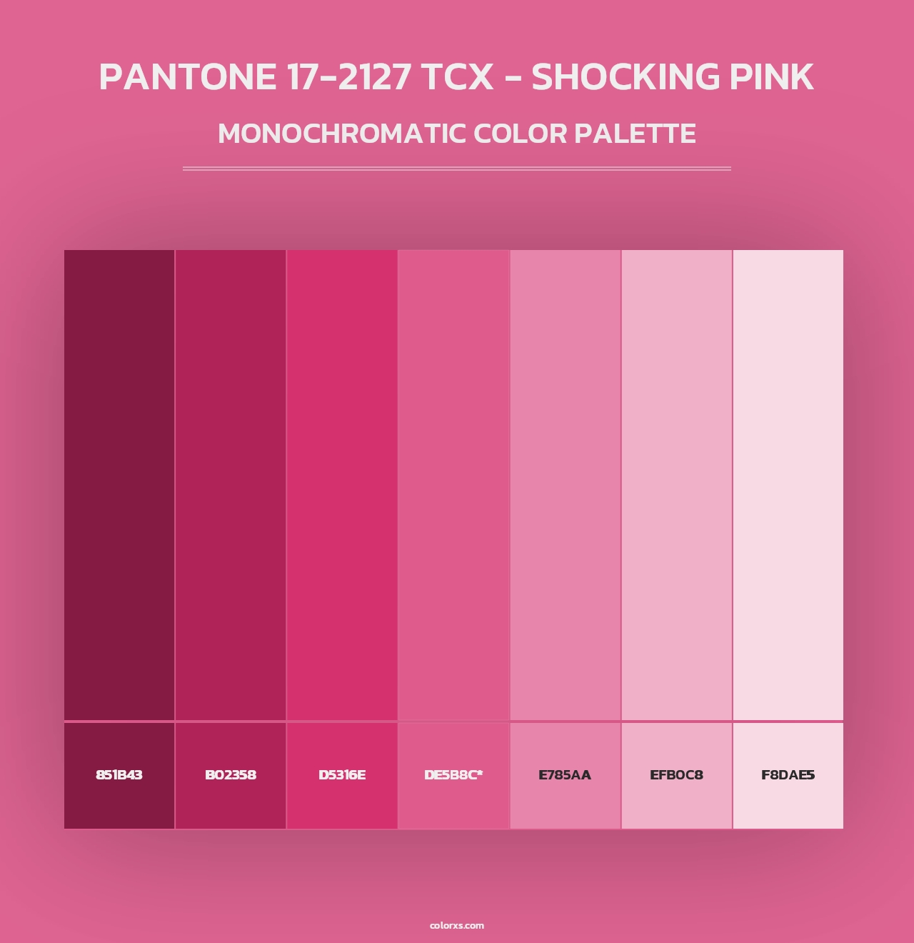 PANTONE 17-2127 TCX - Shocking Pink - Monochromatic Color Palette