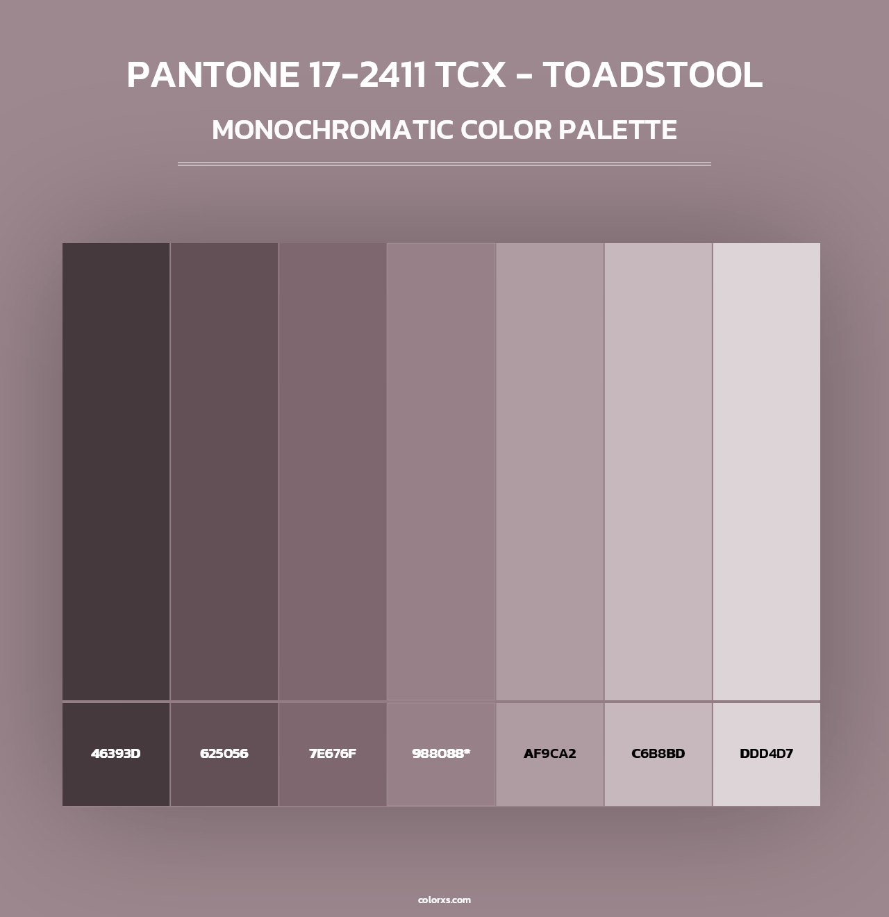 PANTONE 17-2411 TCX - Toadstool - Monochromatic Color Palette