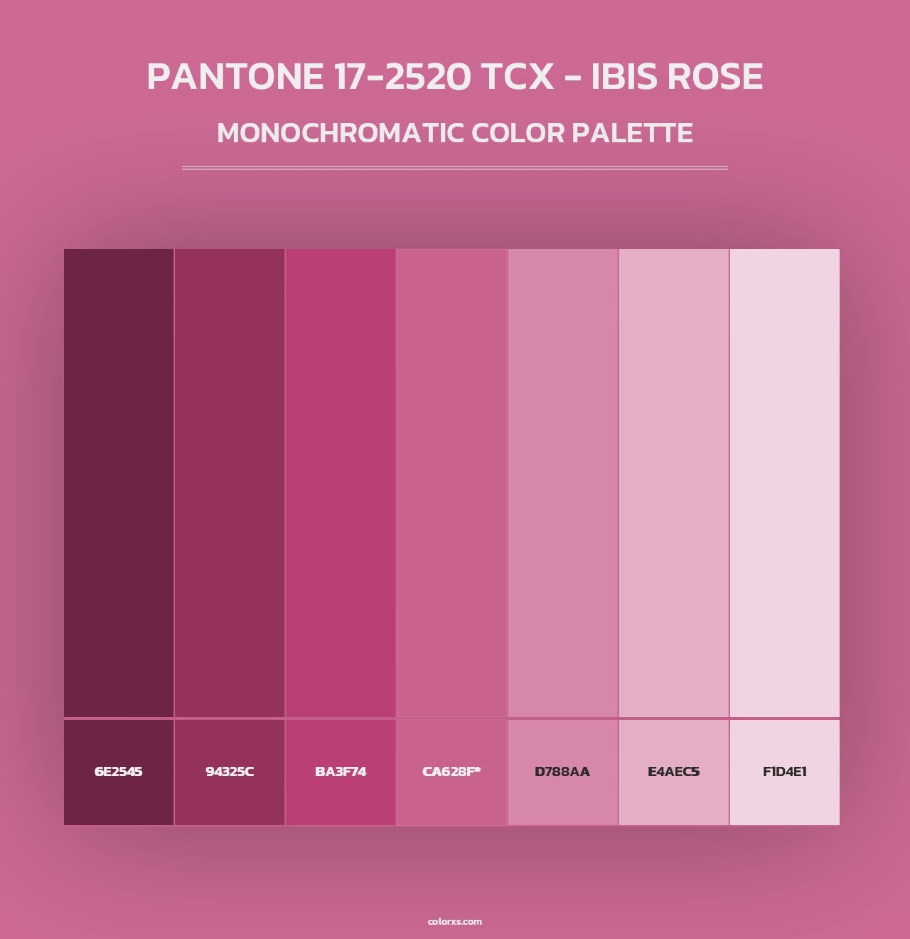 PANTONE 17-2520 TCX - Ibis Rose - Monochromatic Color Palette