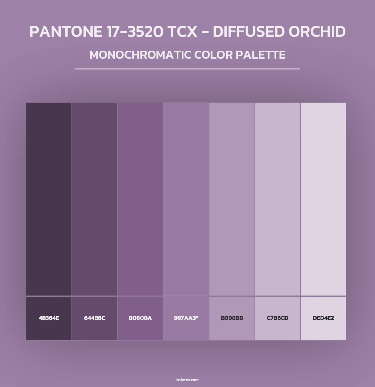 PANTONE 17-3520 TCX - Diffused Orchid - Monochromatic Color Palette