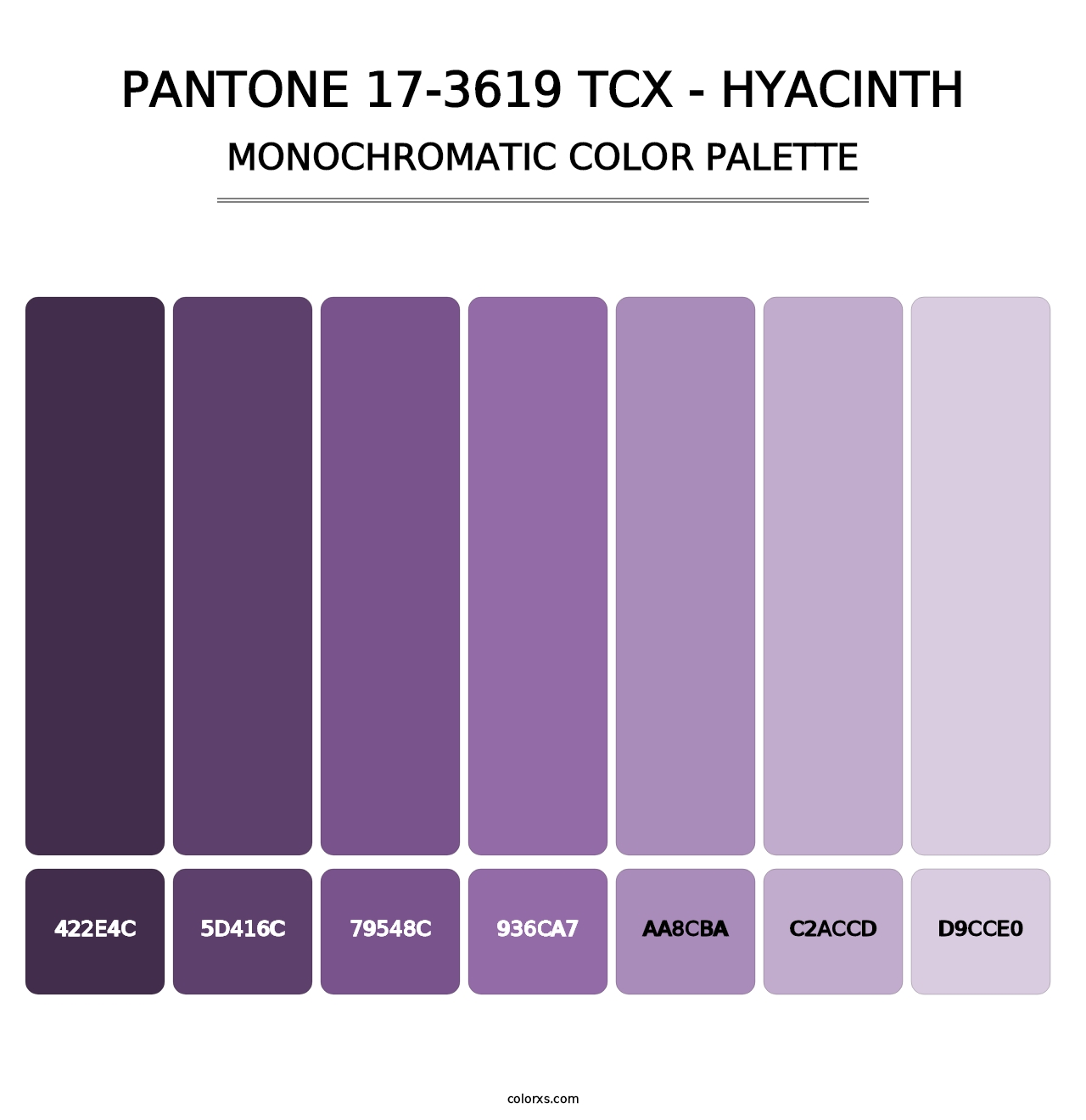 PANTONE 17-3619 TCX - Hyacinth - Monochromatic Color Palette