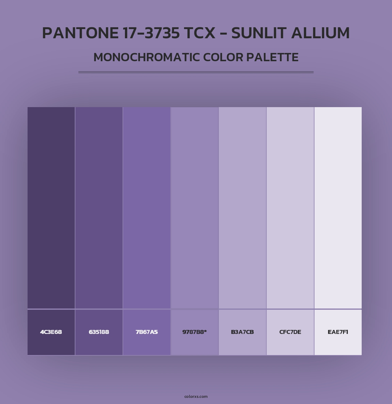 PANTONE 17-3735 TCX - Sunlit Allium - Monochromatic Color Palette