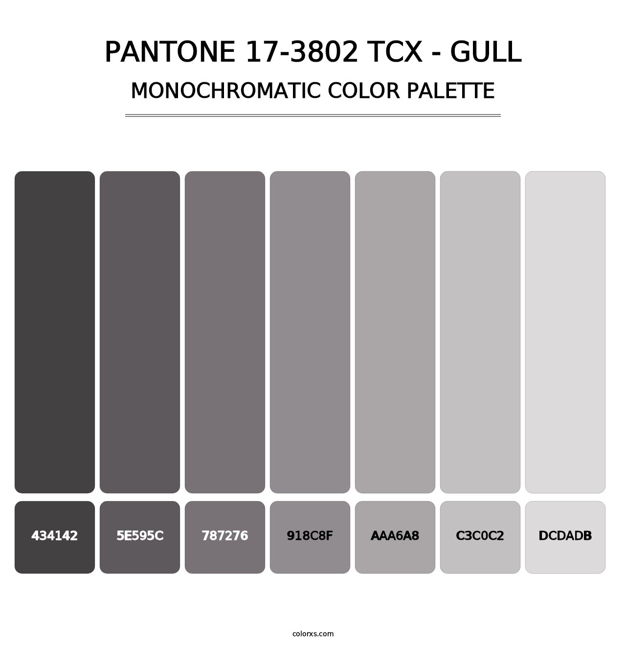 PANTONE 17-3802 TCX - Gull - Monochromatic Color Palette