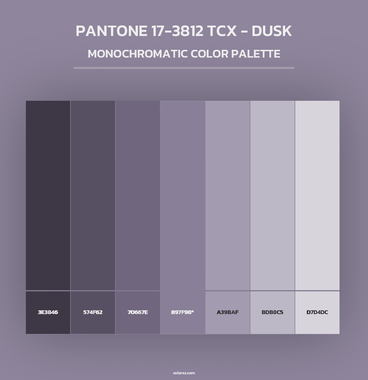 PANTONE 17-3812 TCX - Dusk - Monochromatic Color Palette