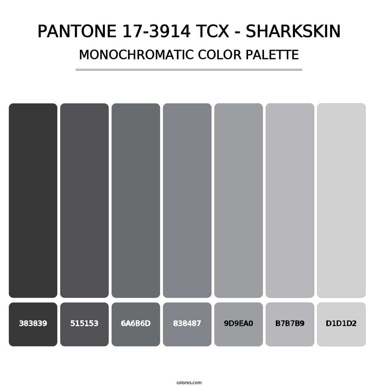 PANTONE 17-3914 TCX - Sharkskin - Monochromatic Color Palette