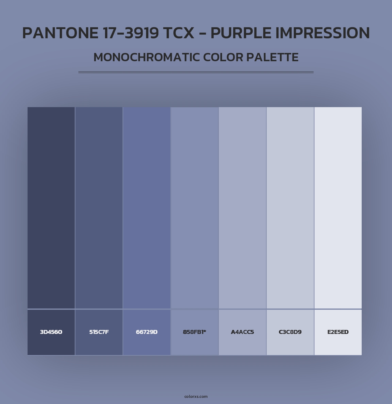 PANTONE 17-3919 TCX - Purple Impression - Monochromatic Color Palette