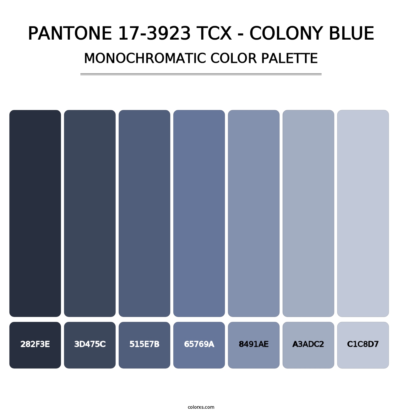 PANTONE 17-3923 TCX - Colony Blue - Monochromatic Color Palette