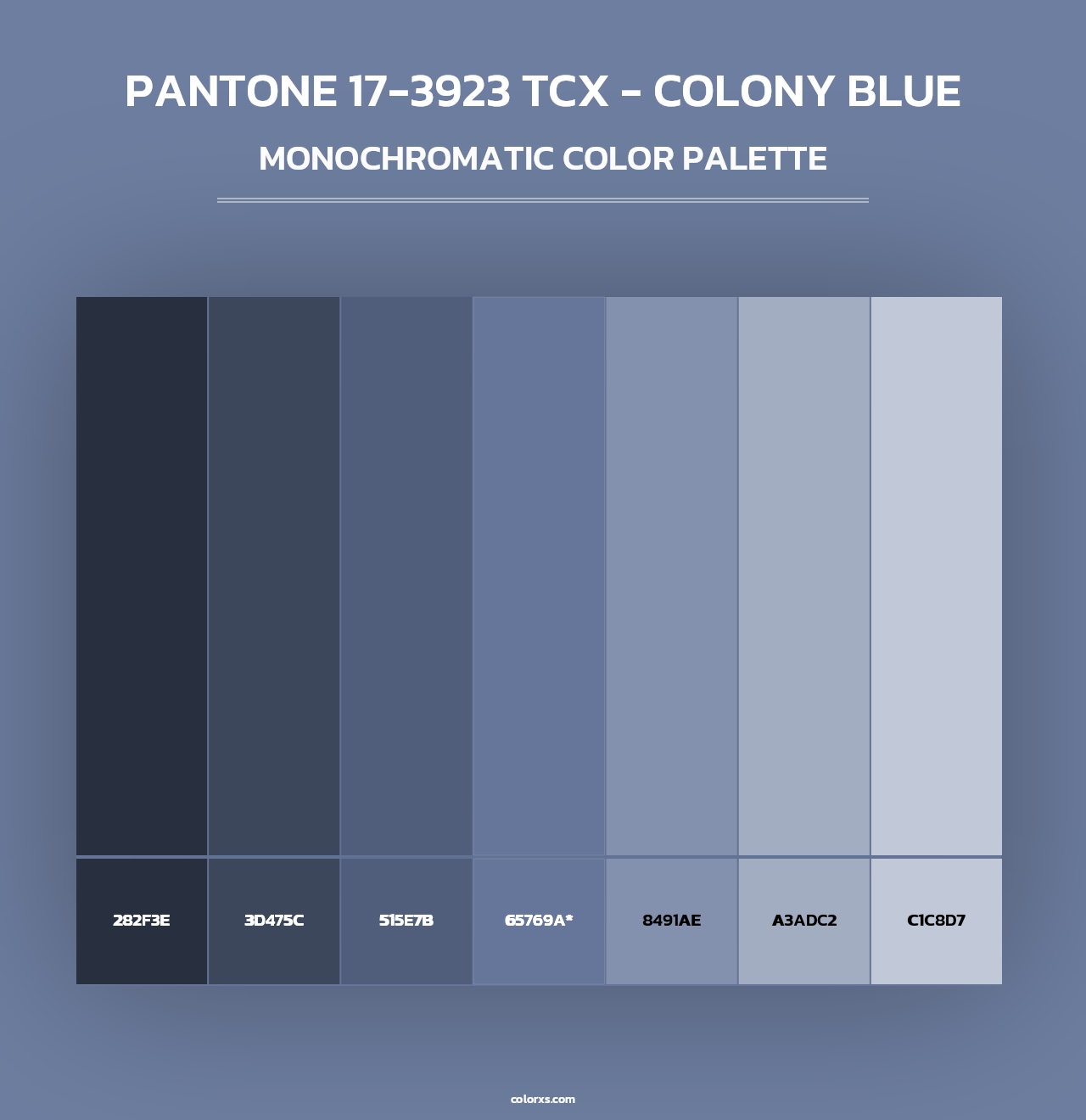 PANTONE 17-3923 TCX - Colony Blue - Monochromatic Color Palette