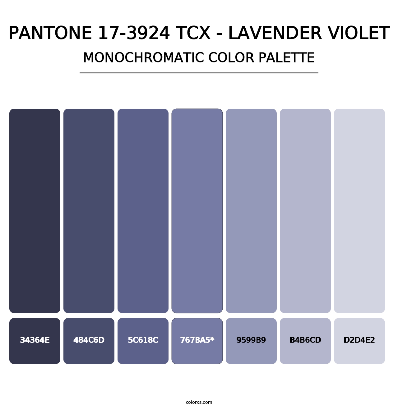 PANTONE 17-3924 TCX - Lavender Violet - Monochromatic Color Palette