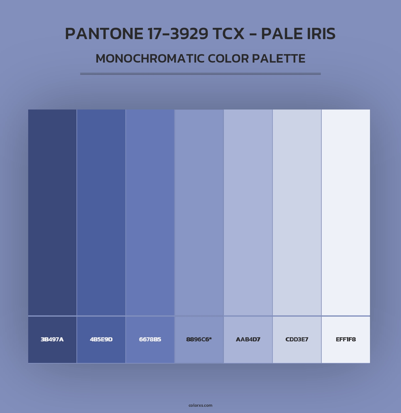 PANTONE 17-3929 TCX - Pale Iris - Monochromatic Color Palette