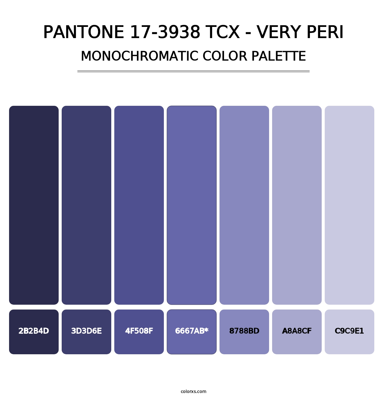 PANTONE 17-3938 TCX - Very Peri - Monochromatic Color Palette