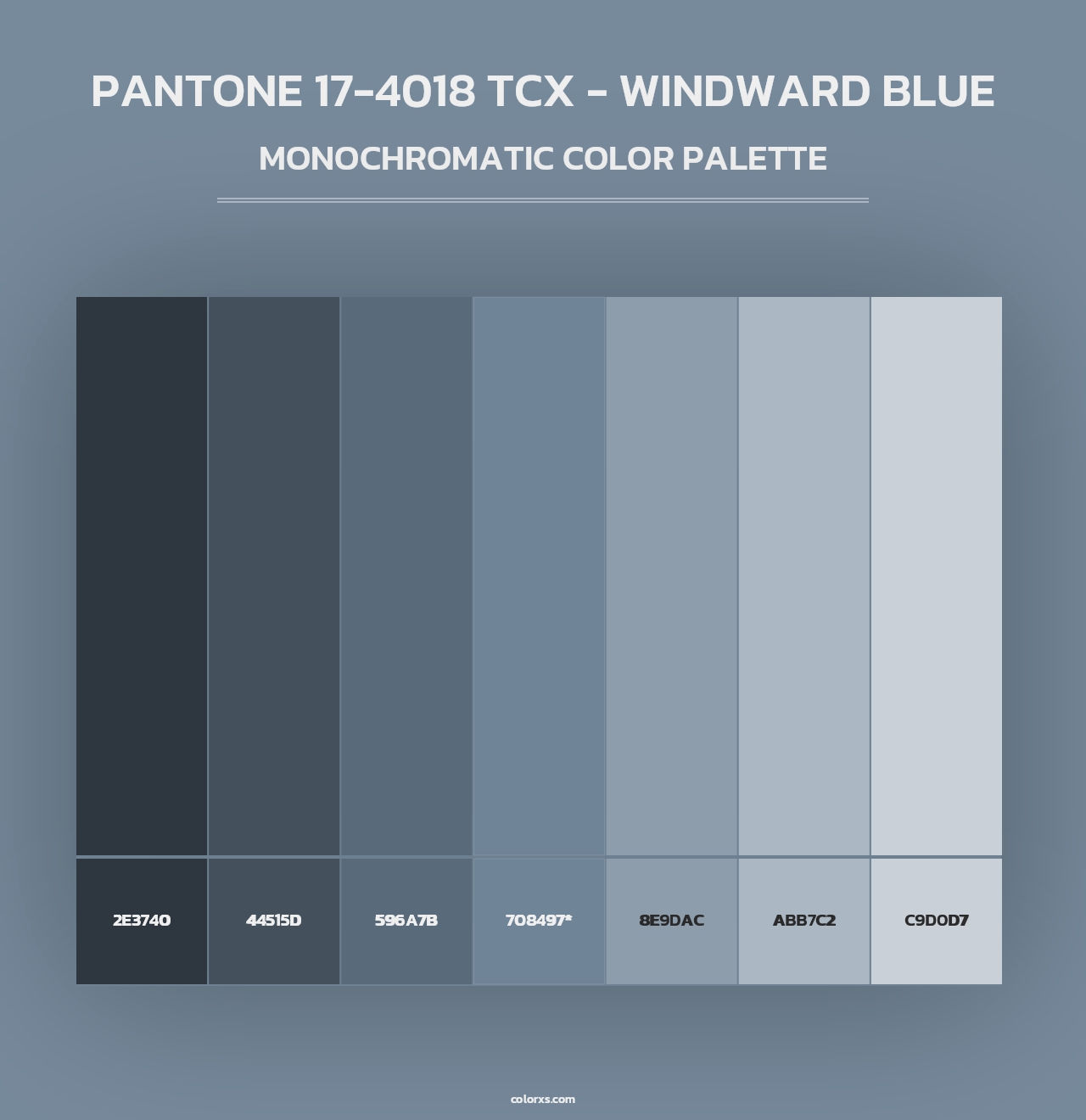 PANTONE 17-4018 TCX - Windward Blue - Monochromatic Color Palette