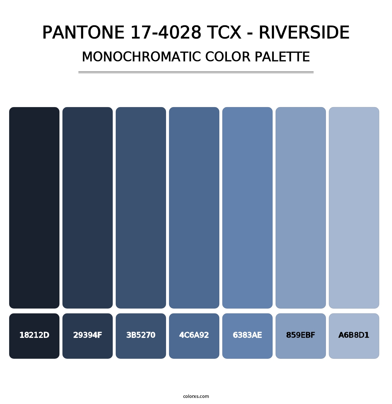 PANTONE 17-4028 TCX - Riverside - Monochromatic Color Palette