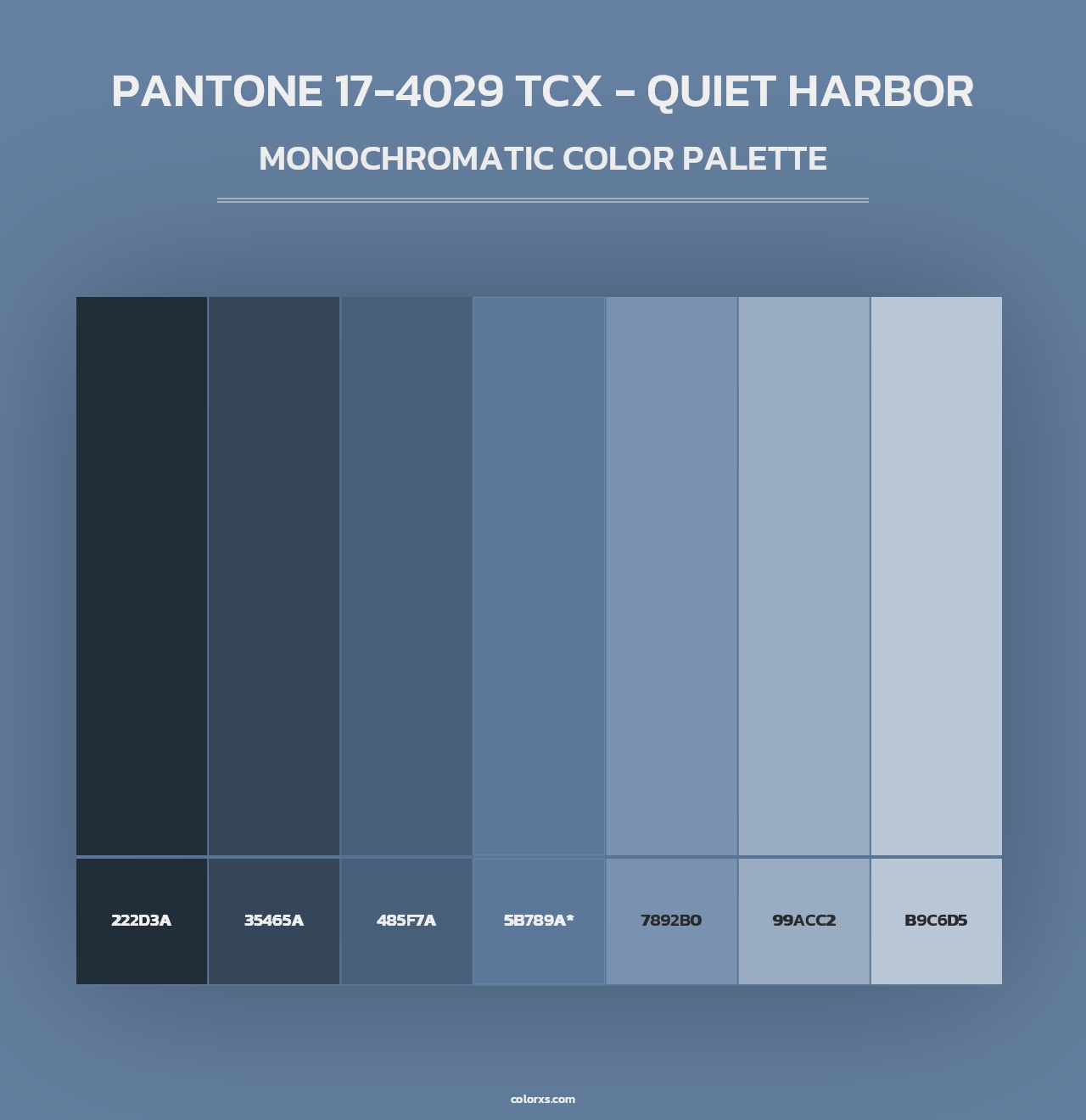 PANTONE 17-4029 TCX - Quiet Harbor - Monochromatic Color Palette