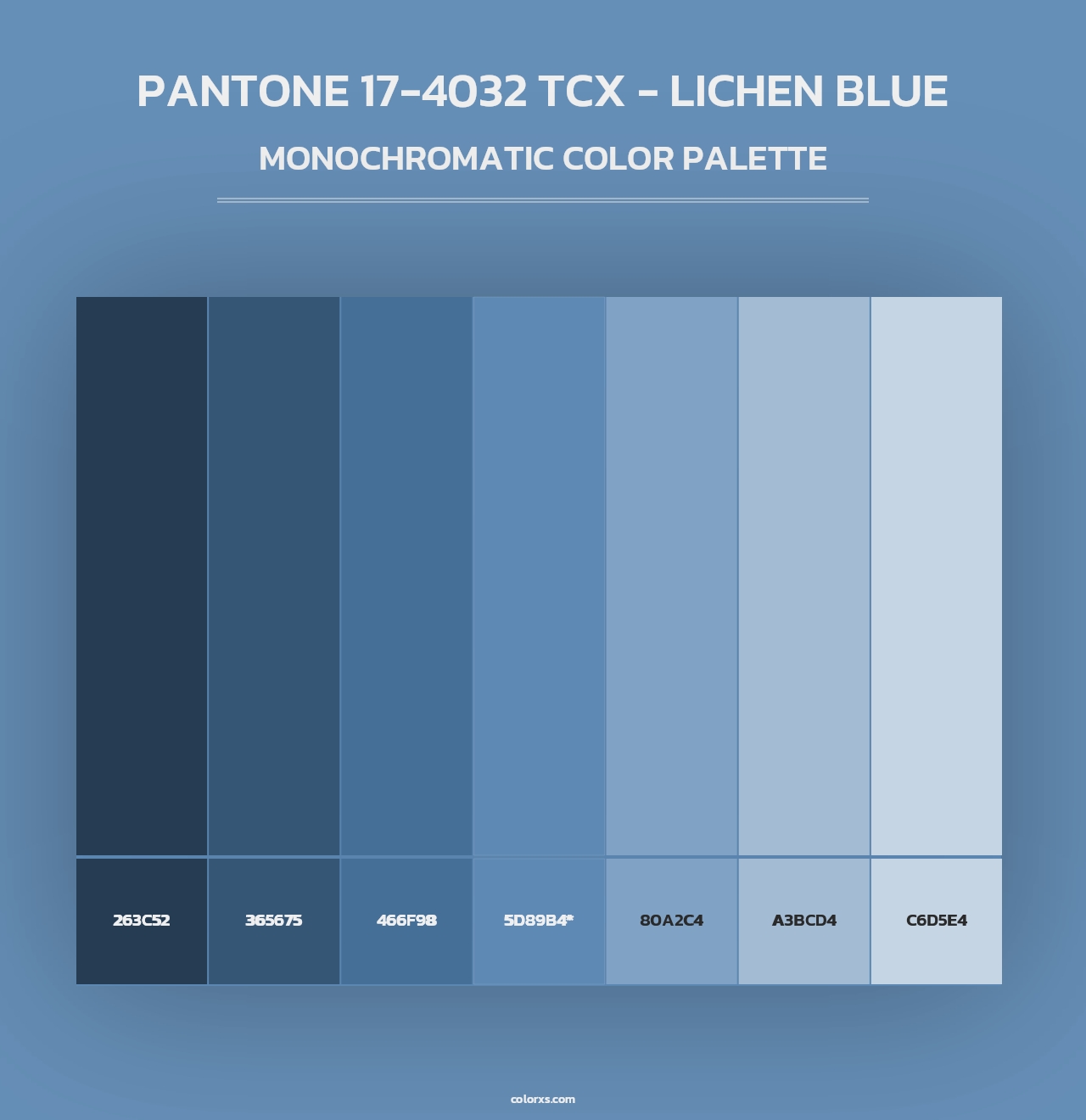 PANTONE 17-4032 TCX - Lichen Blue - Monochromatic Color Palette
