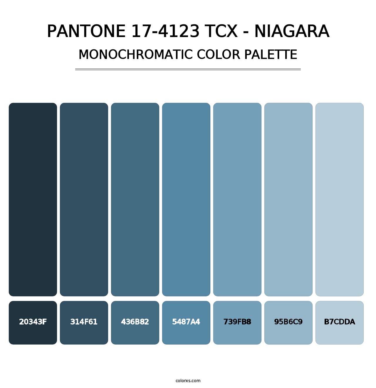 PANTONE 17-4123 TCX - Niagara - Monochromatic Color Palette