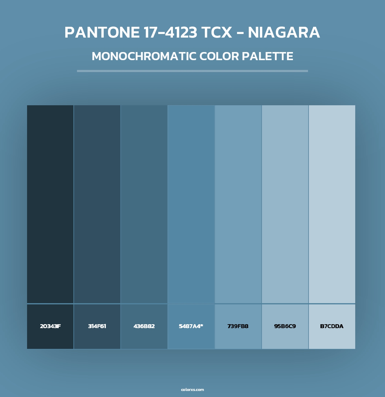 PANTONE 17-4123 TCX - Niagara - Monochromatic Color Palette