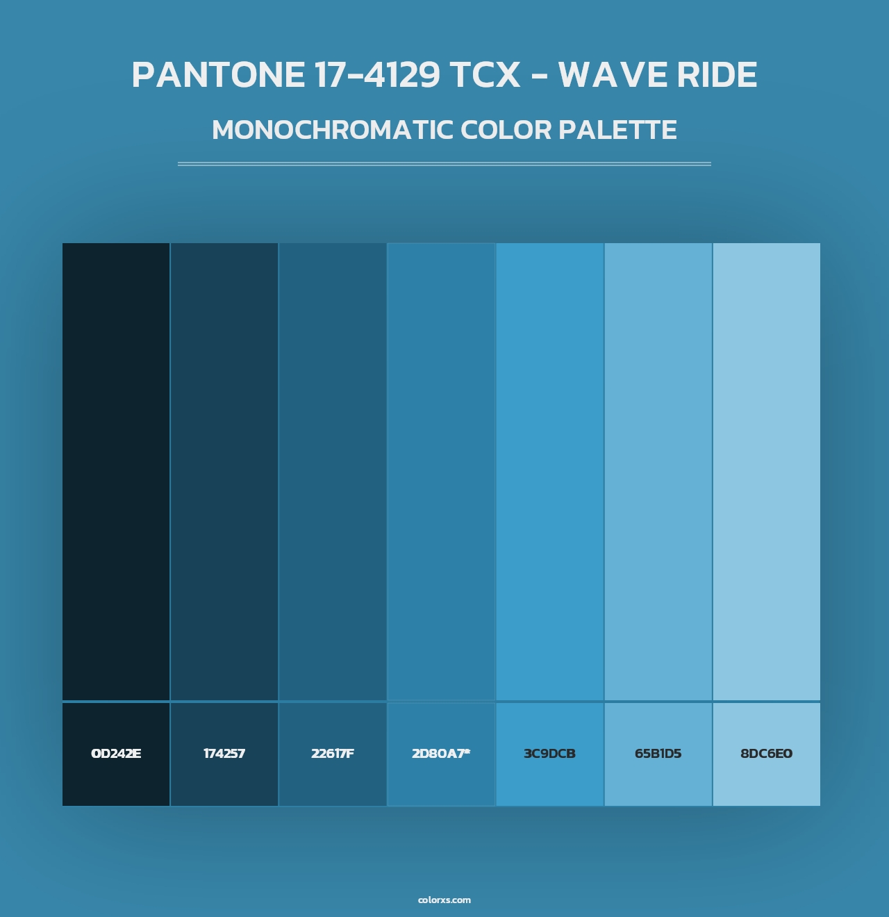 PANTONE 17-4129 TCX - Wave Ride - Monochromatic Color Palette