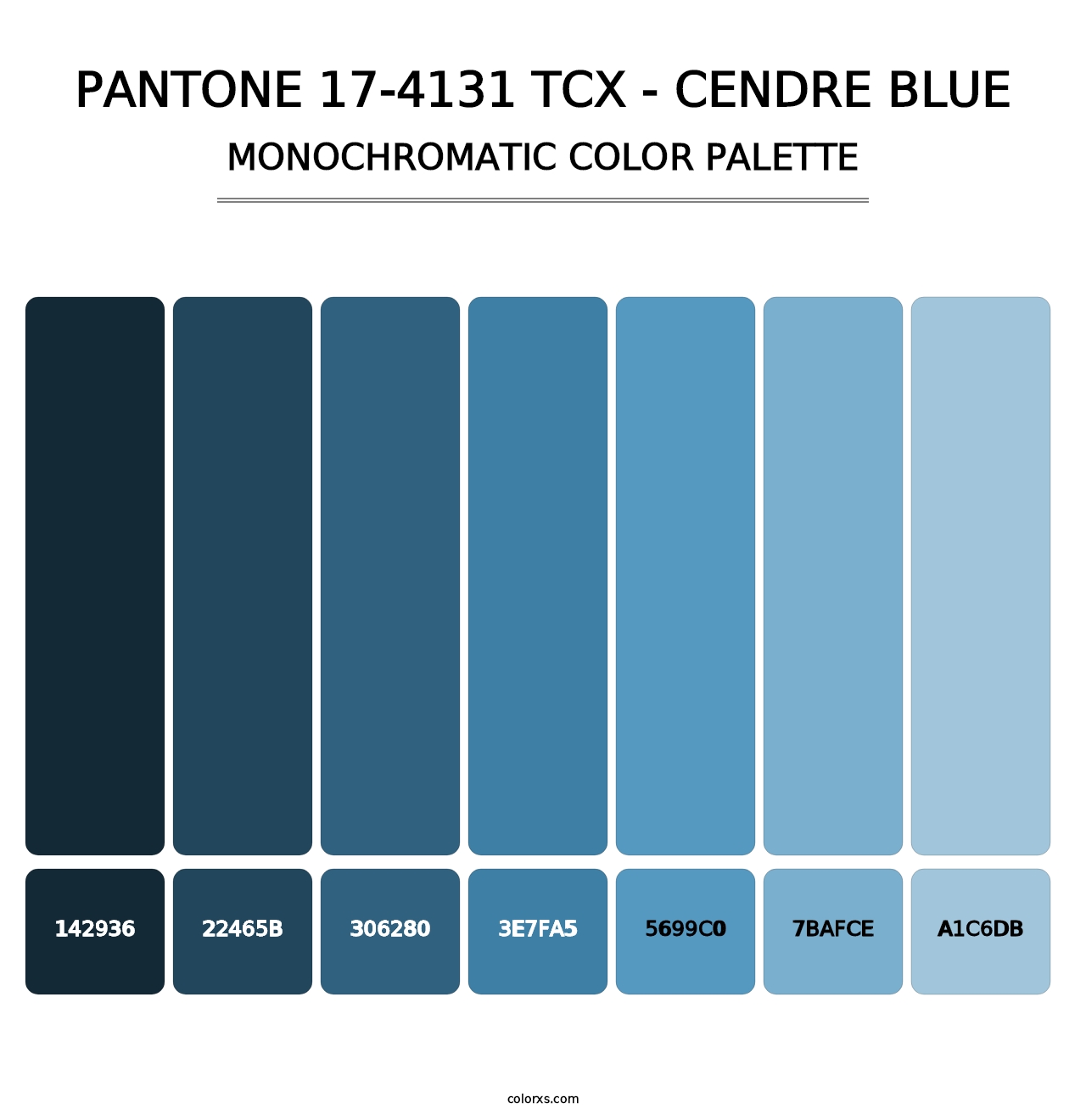 PANTONE 17-4131 TCX - Cendre Blue - Monochromatic Color Palette