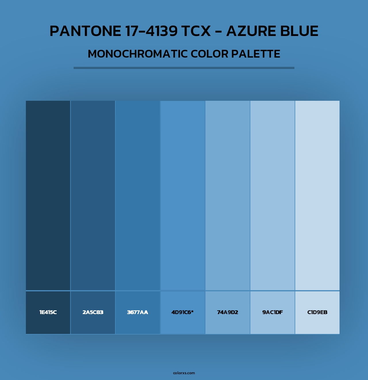 PANTONE 17-4139 TCX - Azure Blue - Monochromatic Color Palette