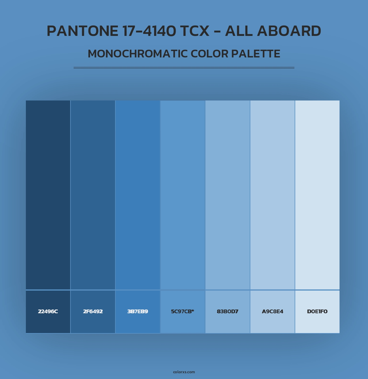 PANTONE 17-4140 TCX - All Aboard - Monochromatic Color Palette