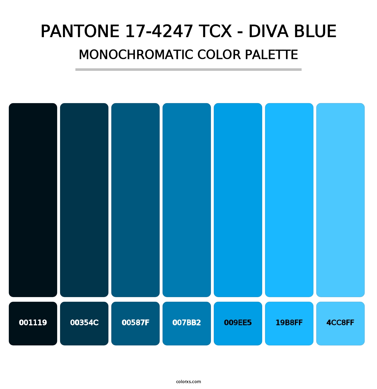 PANTONE 17-4247 TCX - Diva Blue - Monochromatic Color Palette