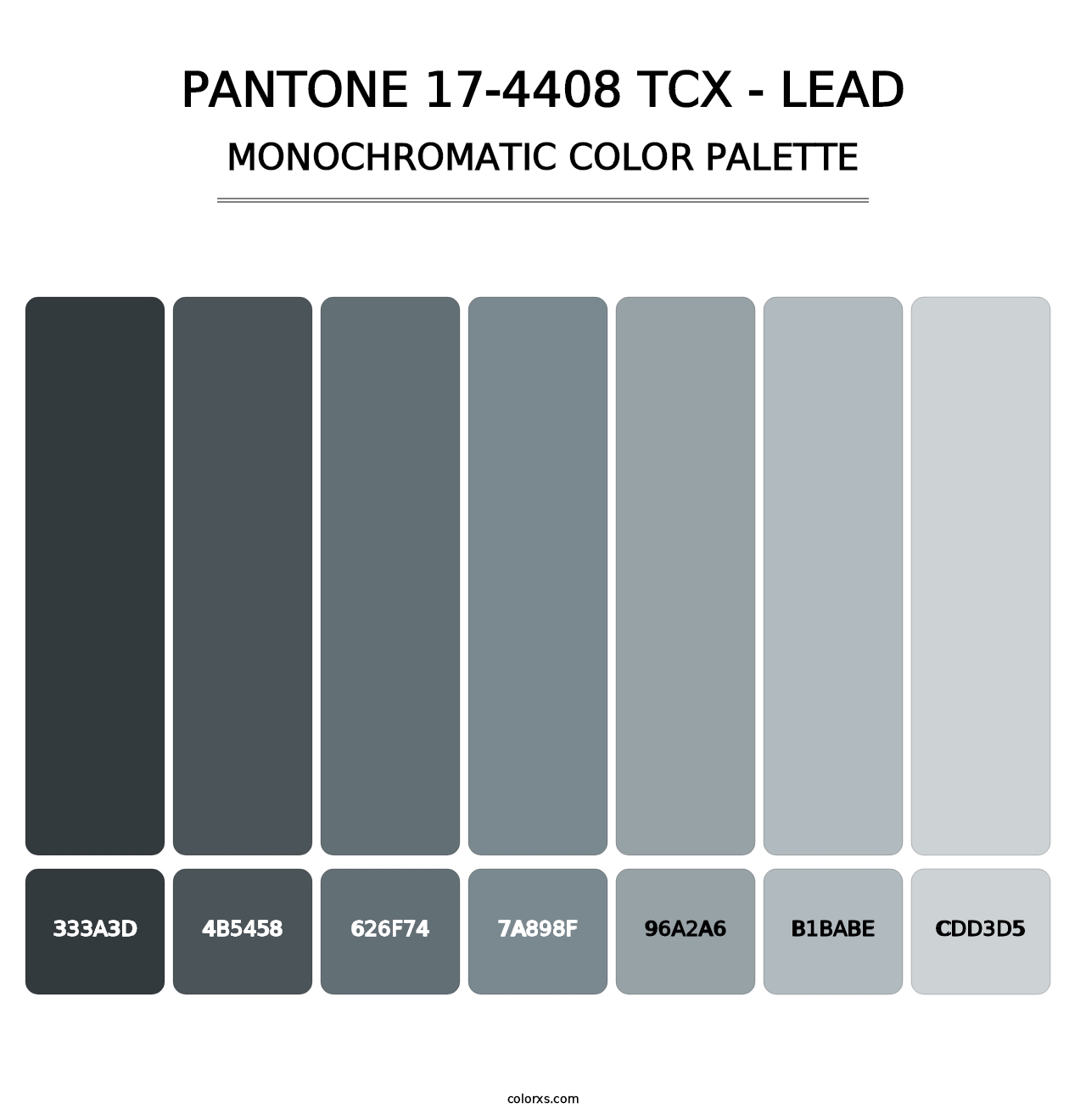 PANTONE 17-4408 TCX - Lead - Monochromatic Color Palette