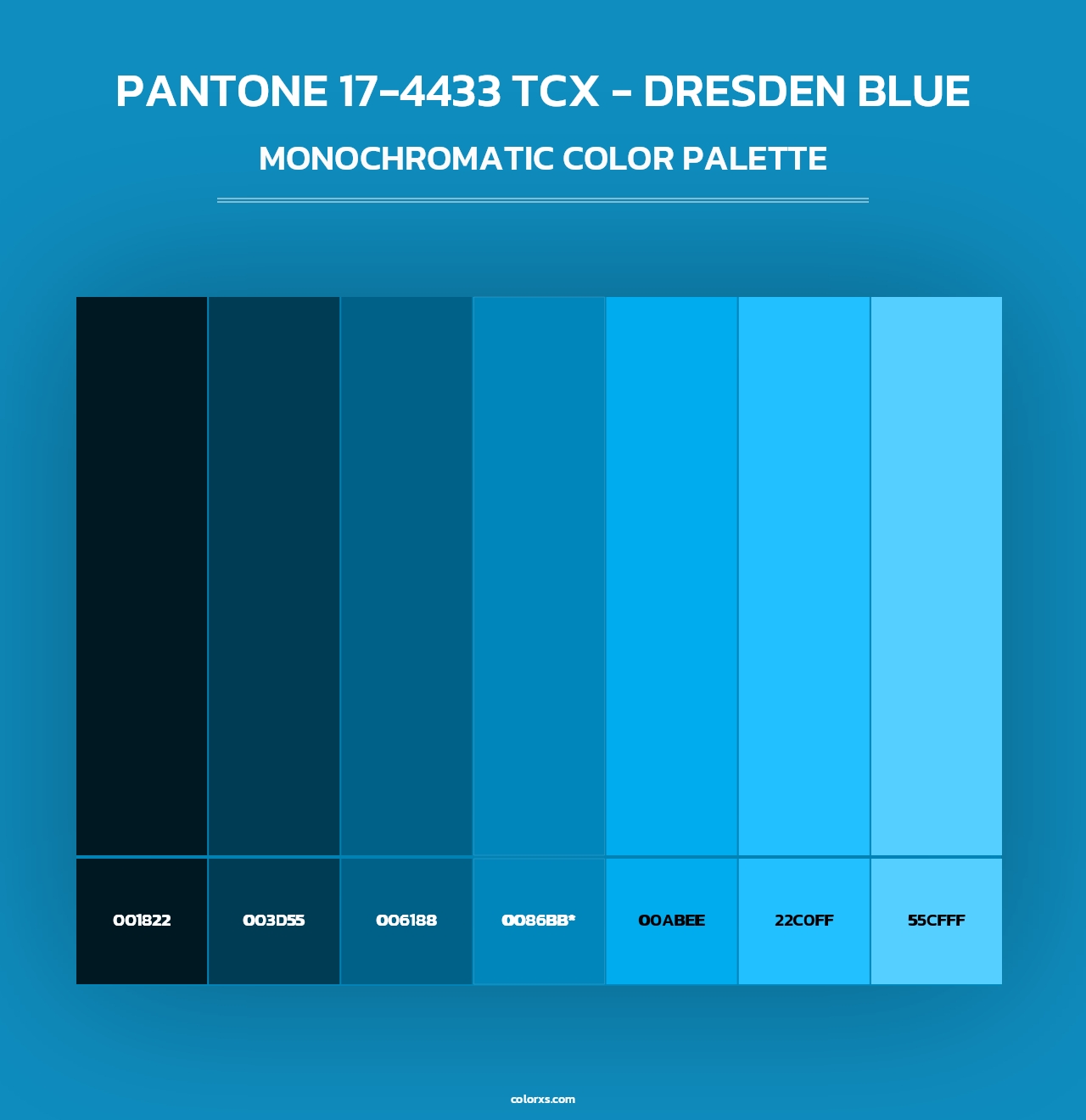 PANTONE 17-4433 TCX - Dresden Blue - Monochromatic Color Palette