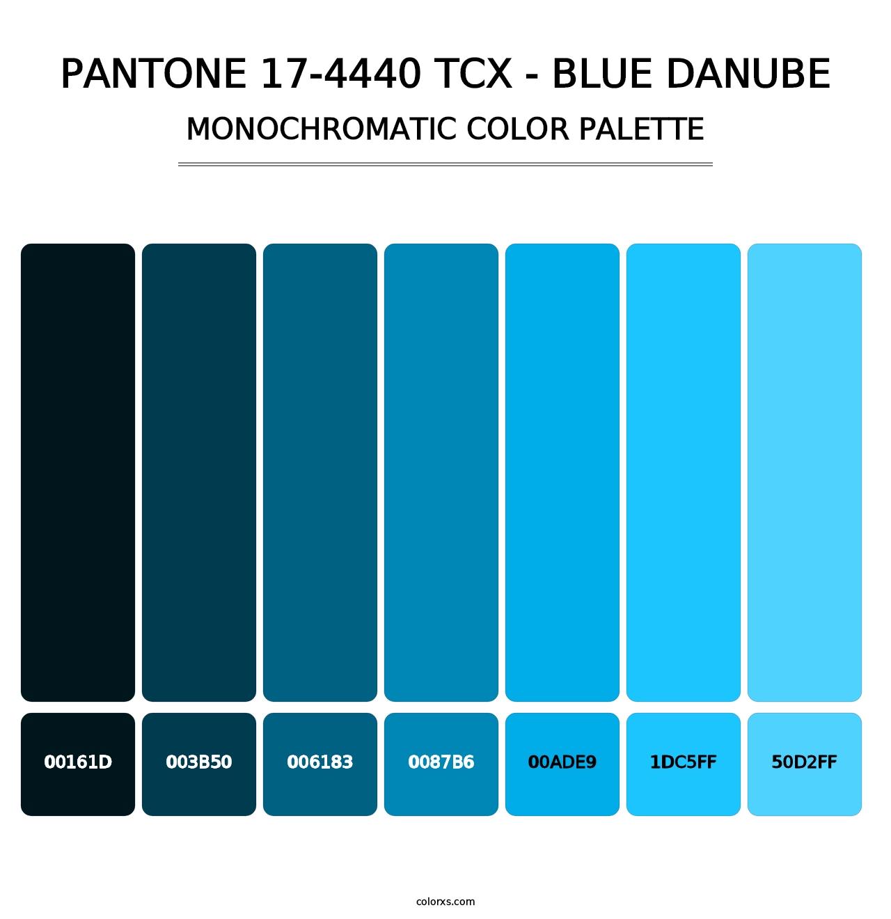 PANTONE 17-4440 TCX - Blue Danube - Monochromatic Color Palette