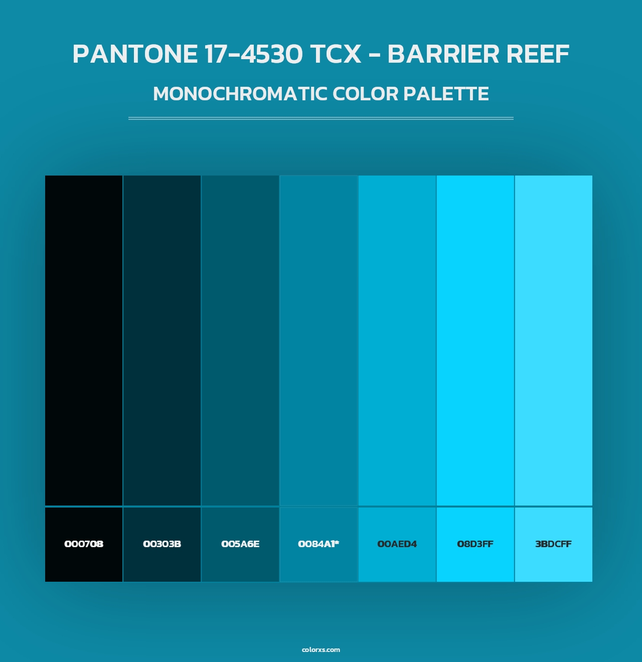 PANTONE 17-4530 TCX - Barrier Reef - Monochromatic Color Palette