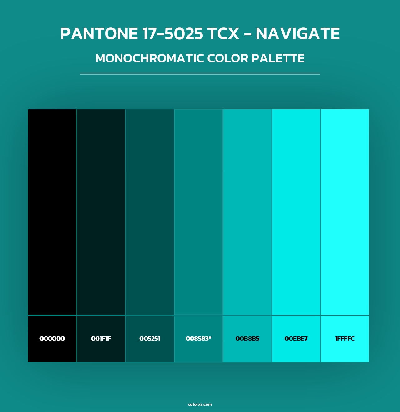 PANTONE 17-5025 TCX - Navigate - Monochromatic Color Palette