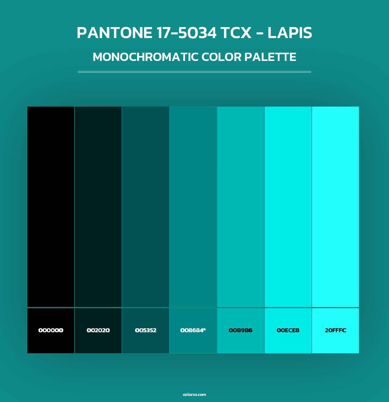 PANTONE 17-5034 TCX - Lapis - Monochromatic Color Palette