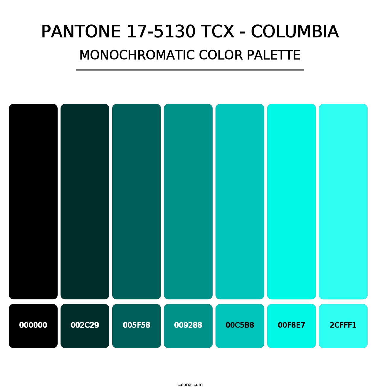 PANTONE 17-5130 TCX - Columbia - Monochromatic Color Palette