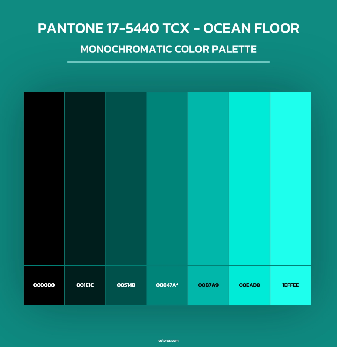PANTONE 17-5440 TCX - Ocean Floor - Monochromatic Color Palette