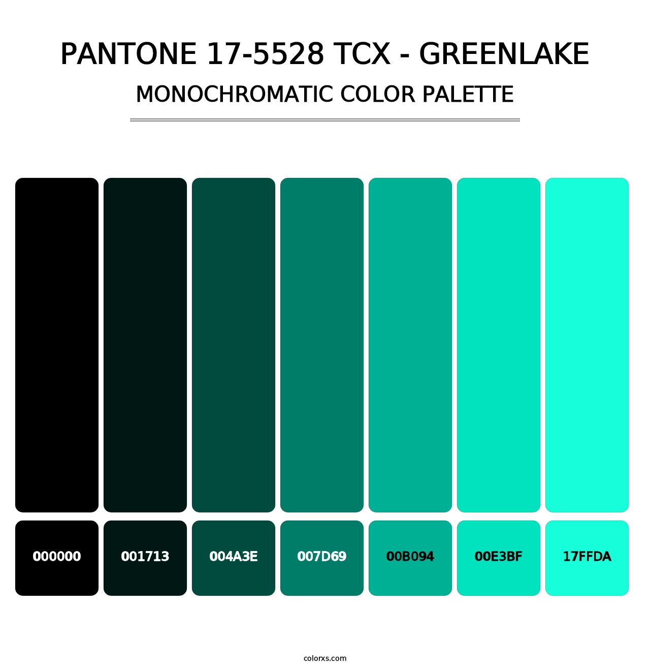 PANTONE 17-5528 TCX - Greenlake - Monochromatic Color Palette
