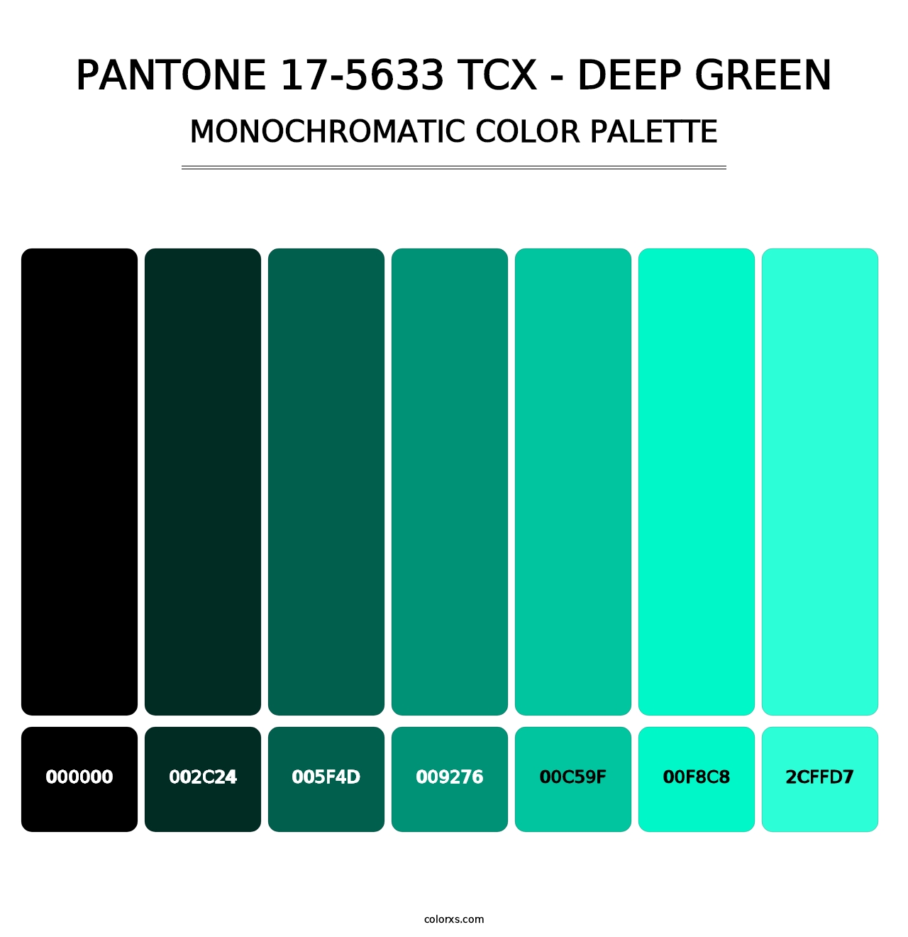 PANTONE 17-5633 TCX - Deep Green - Monochromatic Color Palette