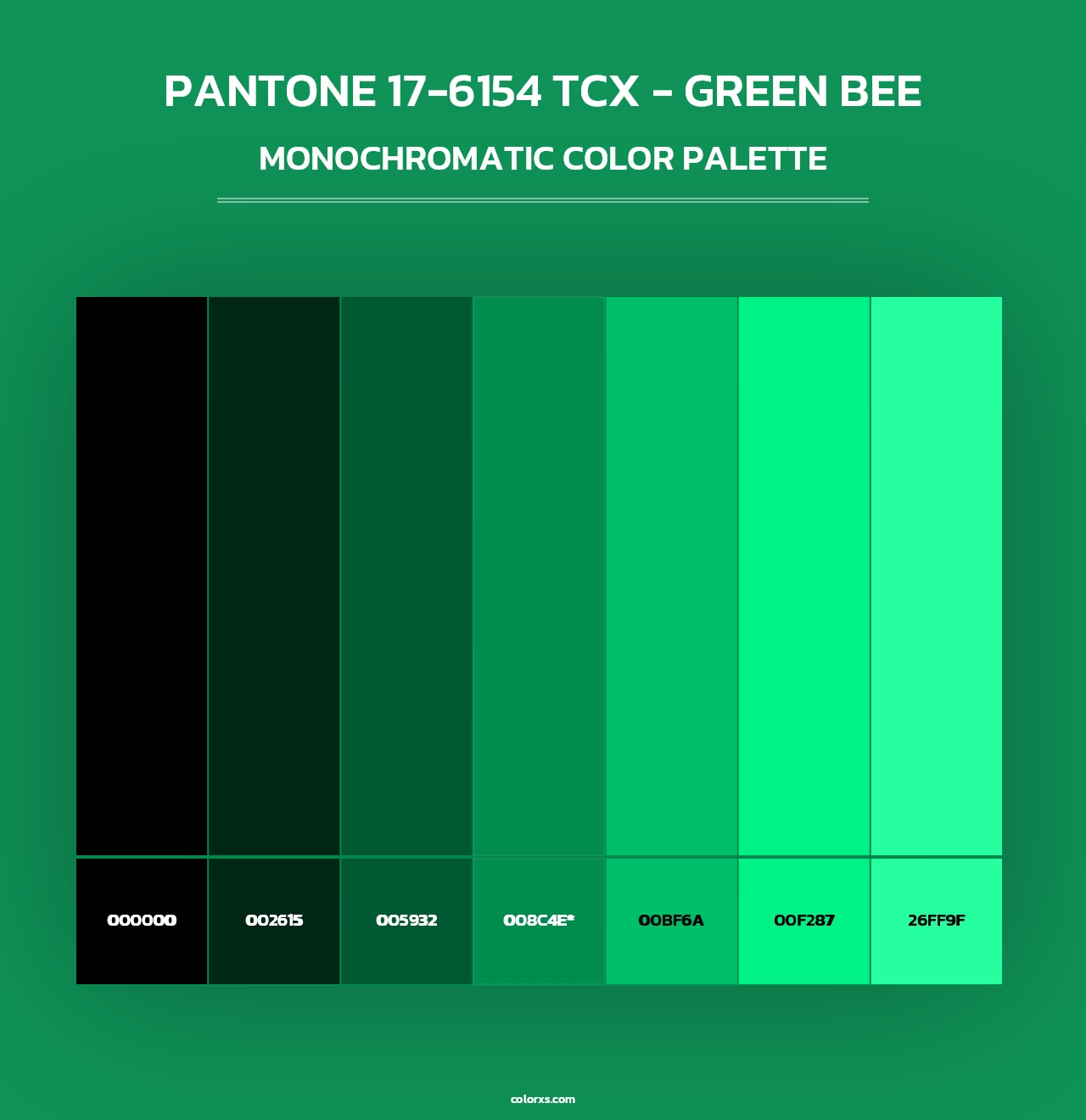 PANTONE 17-6154 TCX - Green Bee - Monochromatic Color Palette