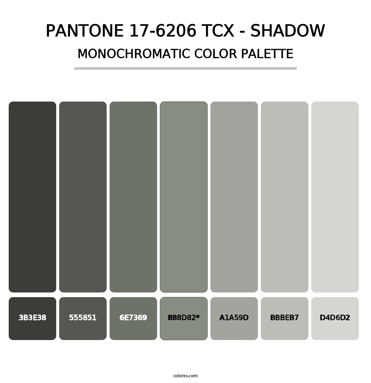 PANTONE 17-6206 TCX - Shadow - Monochromatic Color Palette