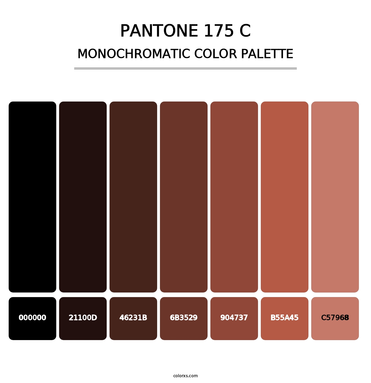 PANTONE 175 C - Monochromatic Color Palette