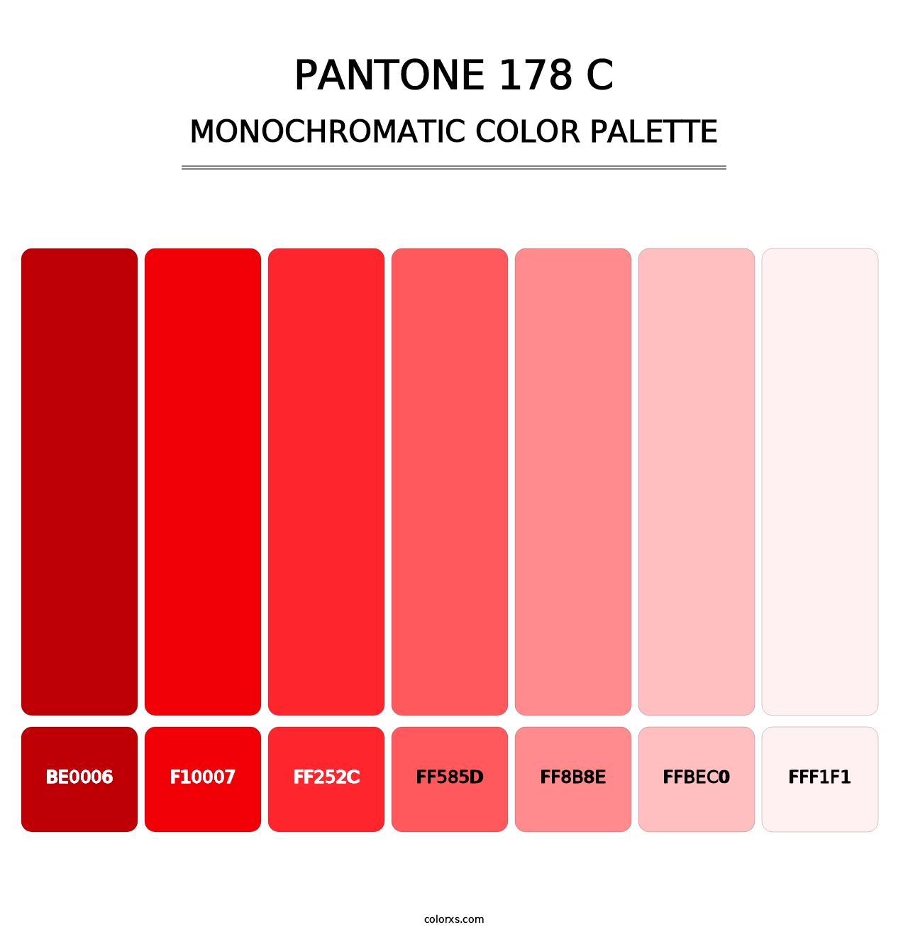 PANTONE 178 C - Monochromatic Color Palette