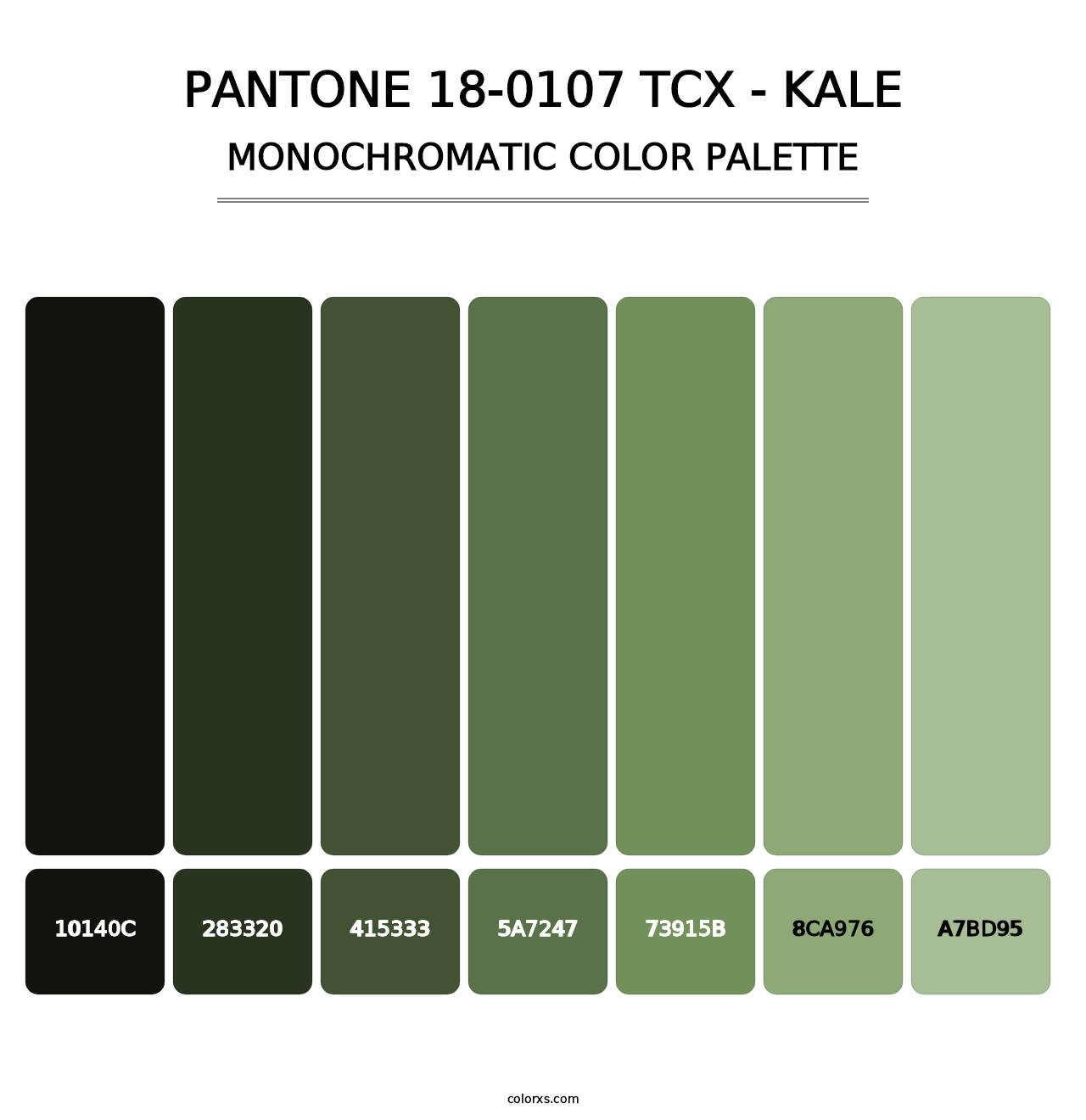 PANTONE 18-0107 TCX - Kale - Monochromatic Color Palette