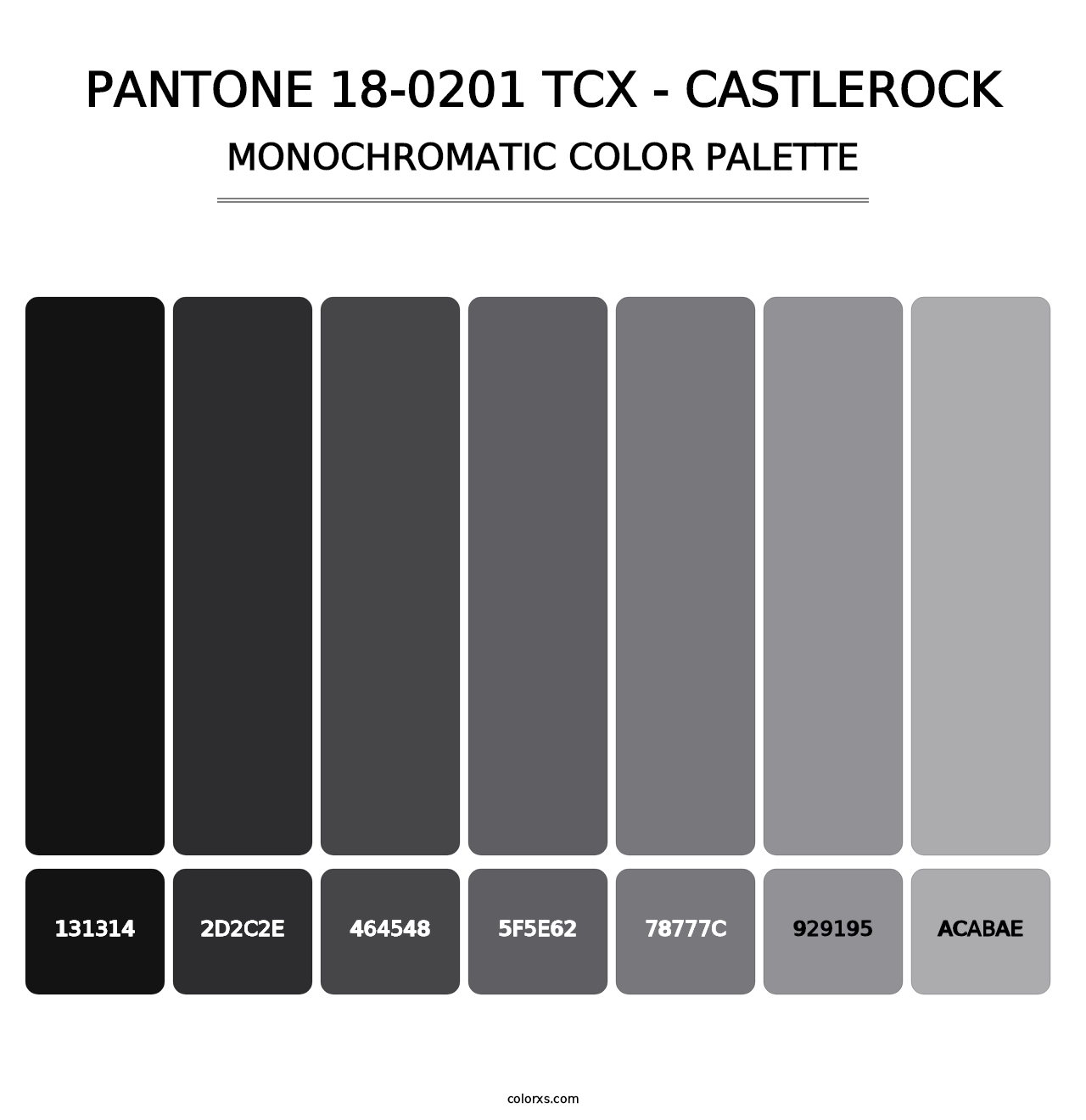 PANTONE 18-0201 TCX - Castlerock - Monochromatic Color Palette