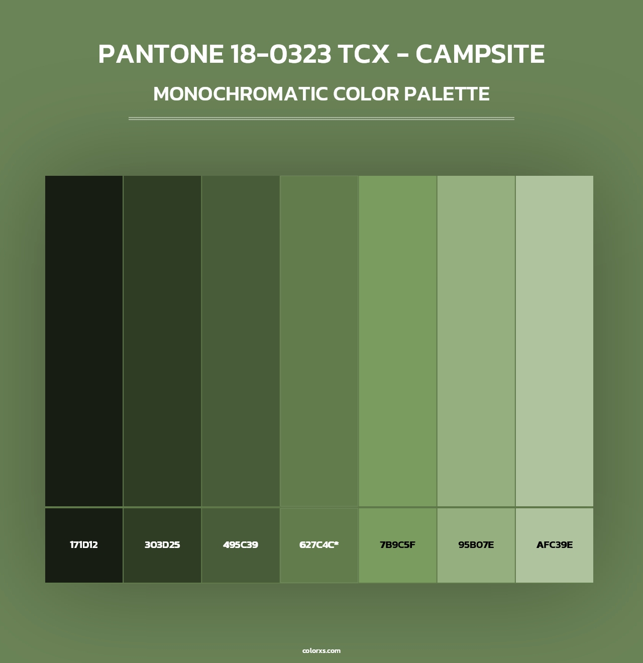 PANTONE 18-0323 TCX - Campsite - Monochromatic Color Palette