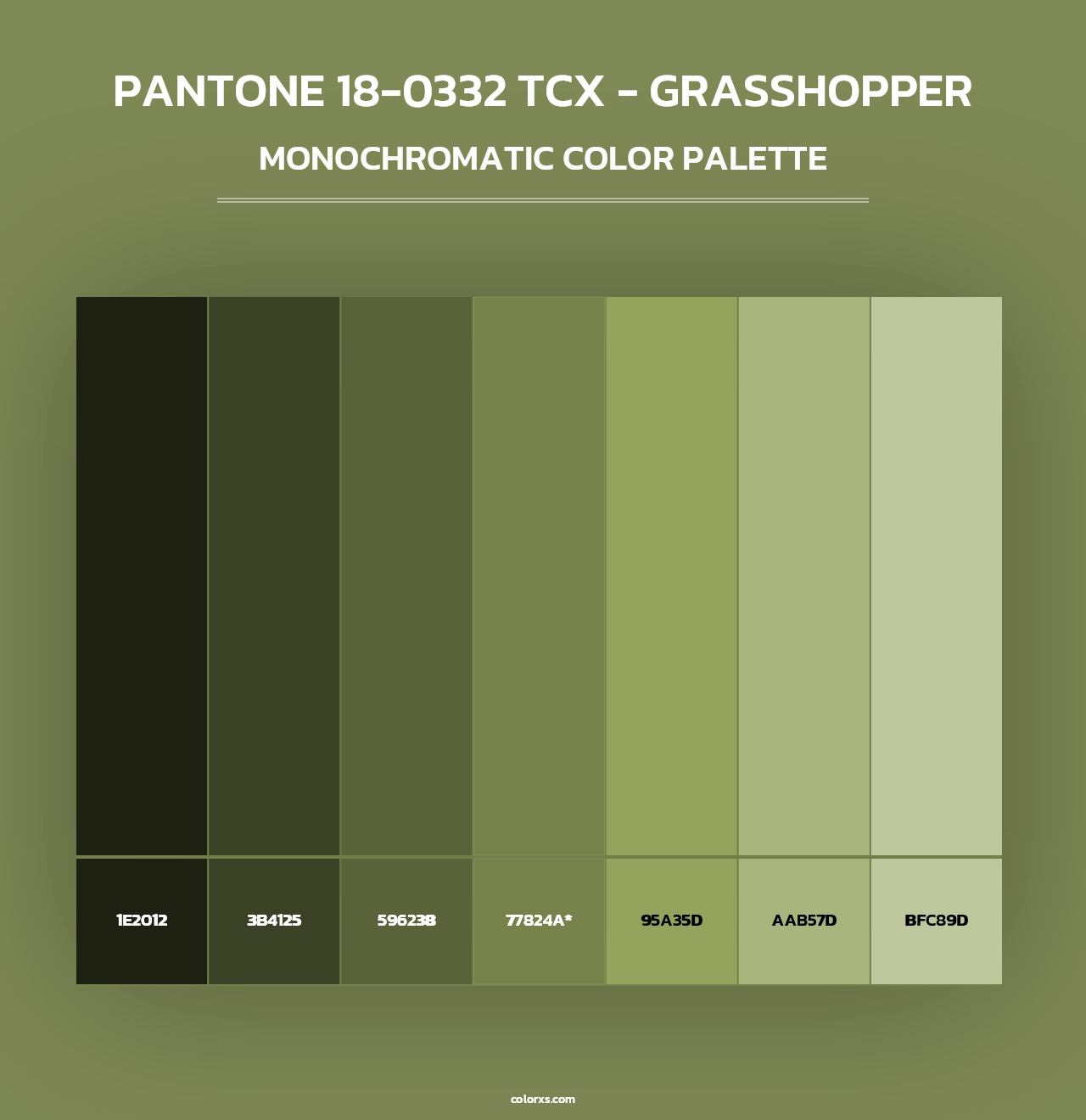 PANTONE 18-0332 TCX - Grasshopper - Monochromatic Color Palette