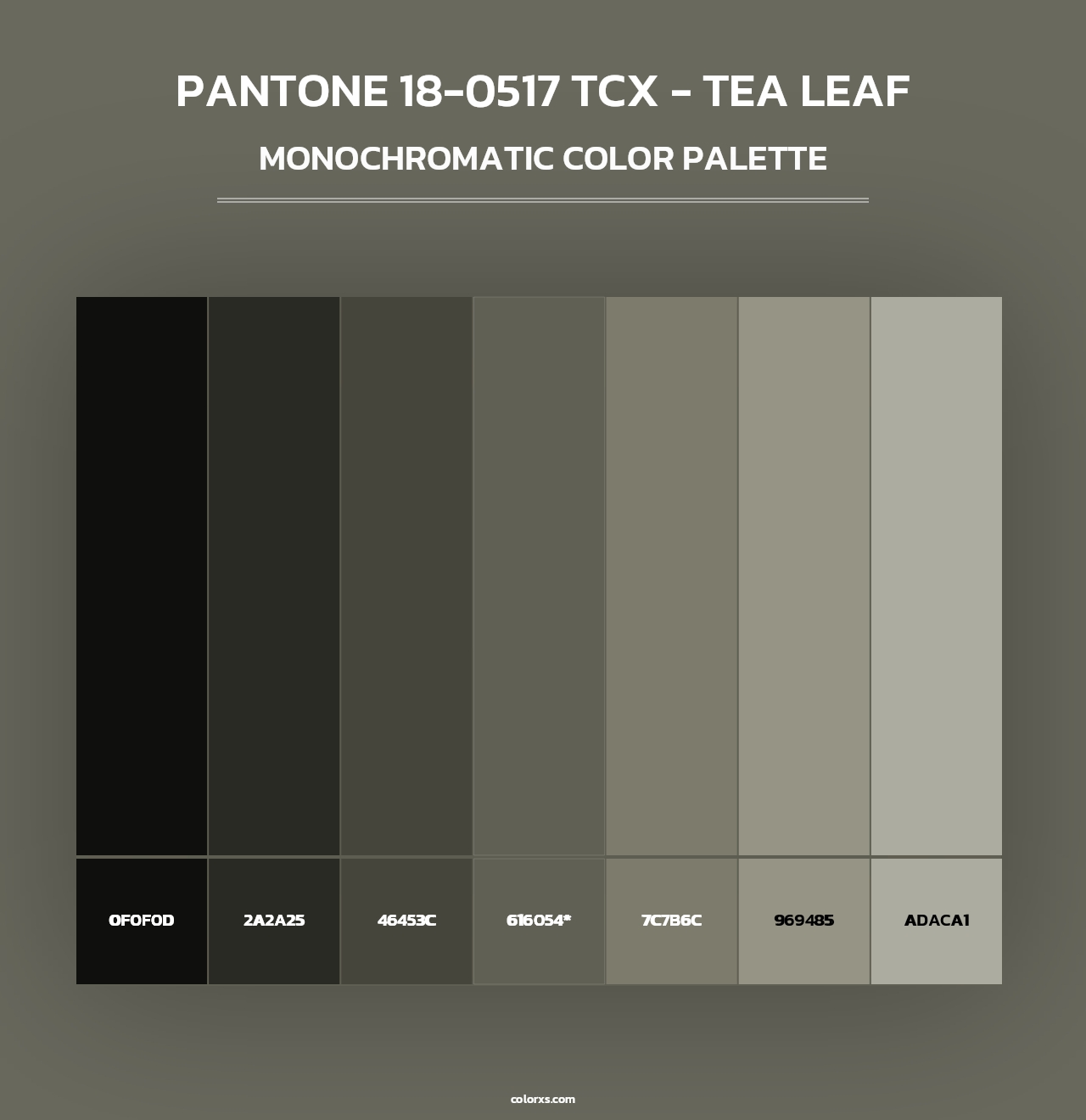 PANTONE 18-0517 TCX - Tea Leaf - Monochromatic Color Palette